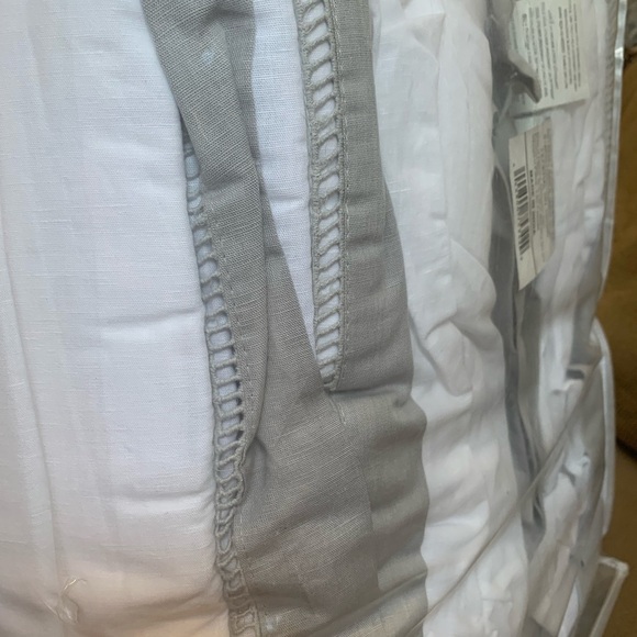 Everhome Reid Ladder Stitch Gray Linen Full/Queen Comforter Set - Picture 4 of 7